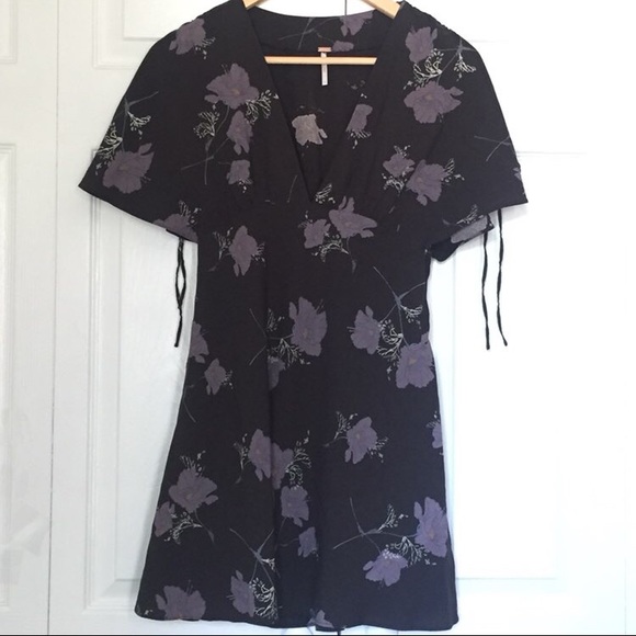NWOT Free People Small Tunic Dress Black/purple - Picture 2 of 3